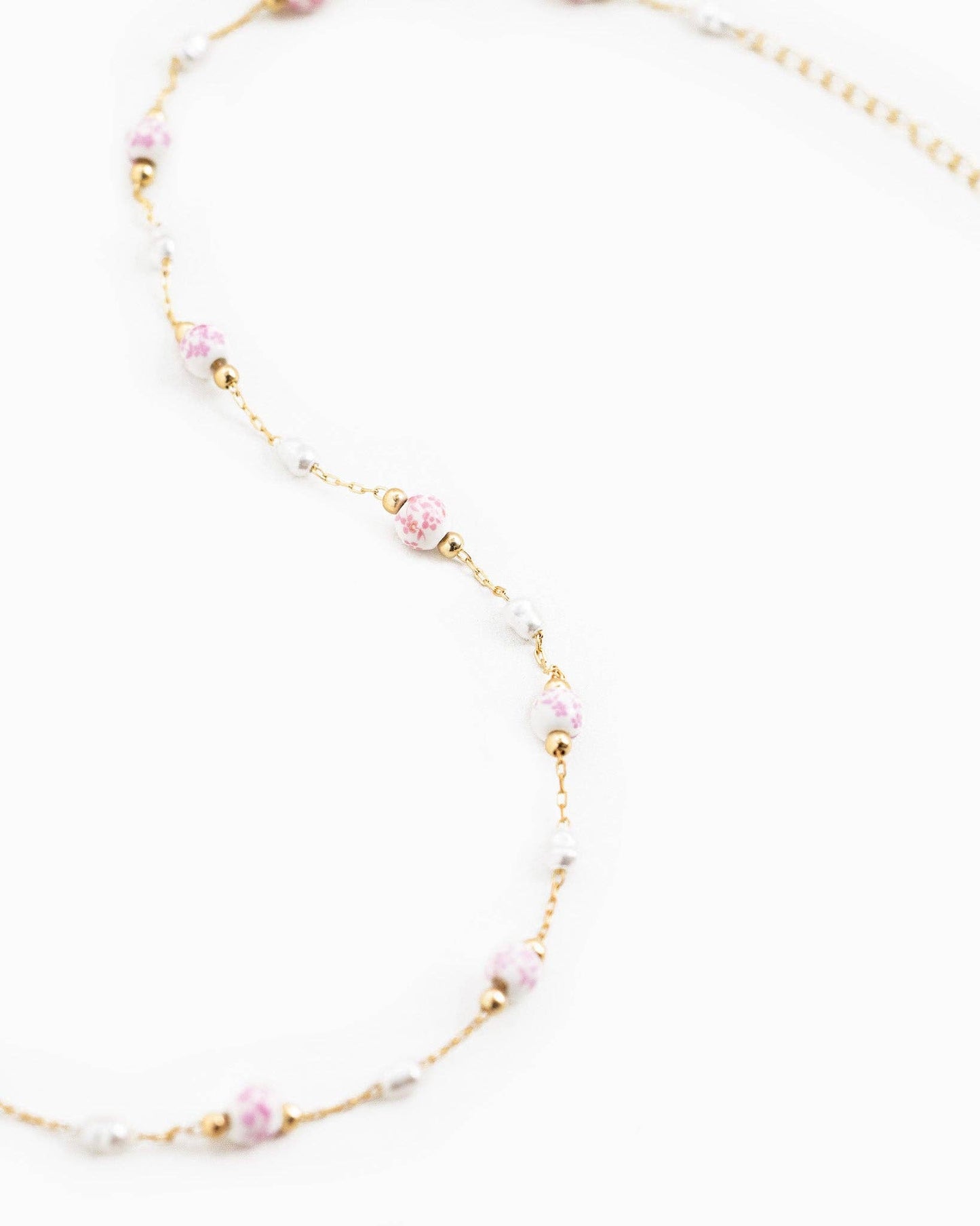 Vintage Essence Gold Necklace - Blush