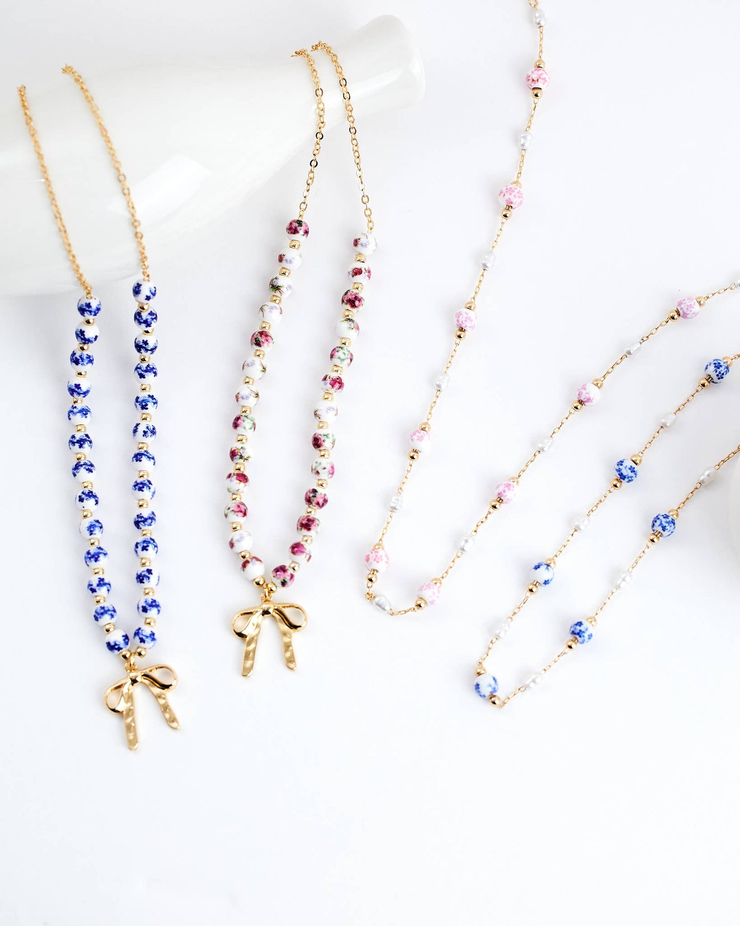 Vintage Grace Gold Necklace - Blue