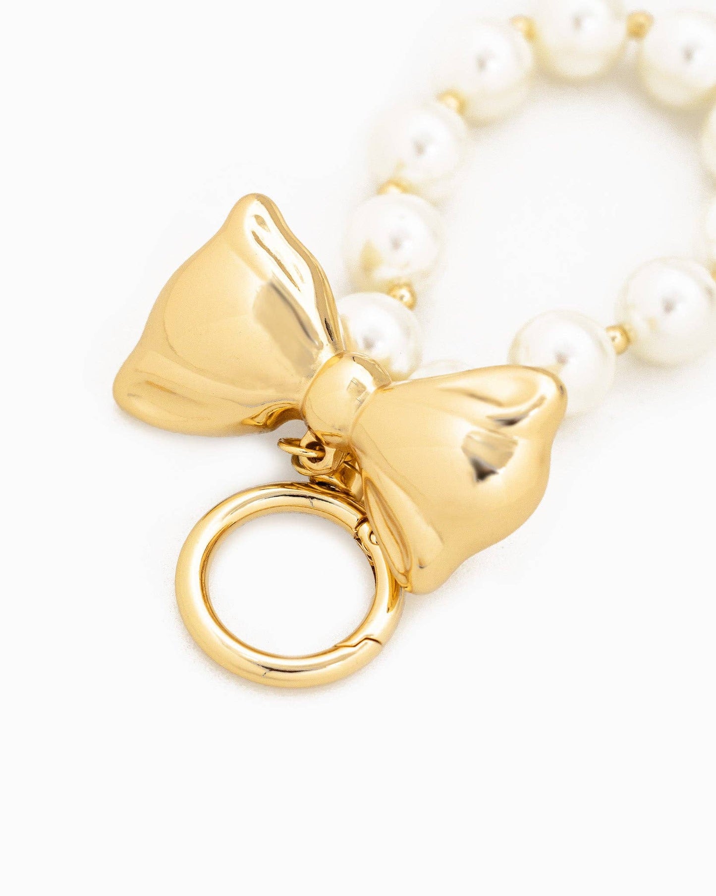 Puffy Bow Bag Charm - Gold