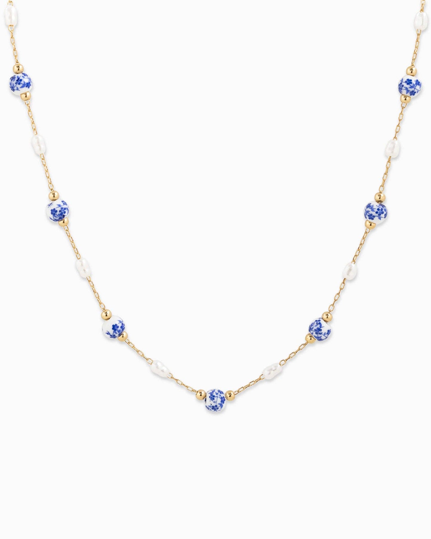 Vintage Essence Gold Necklace - Blue