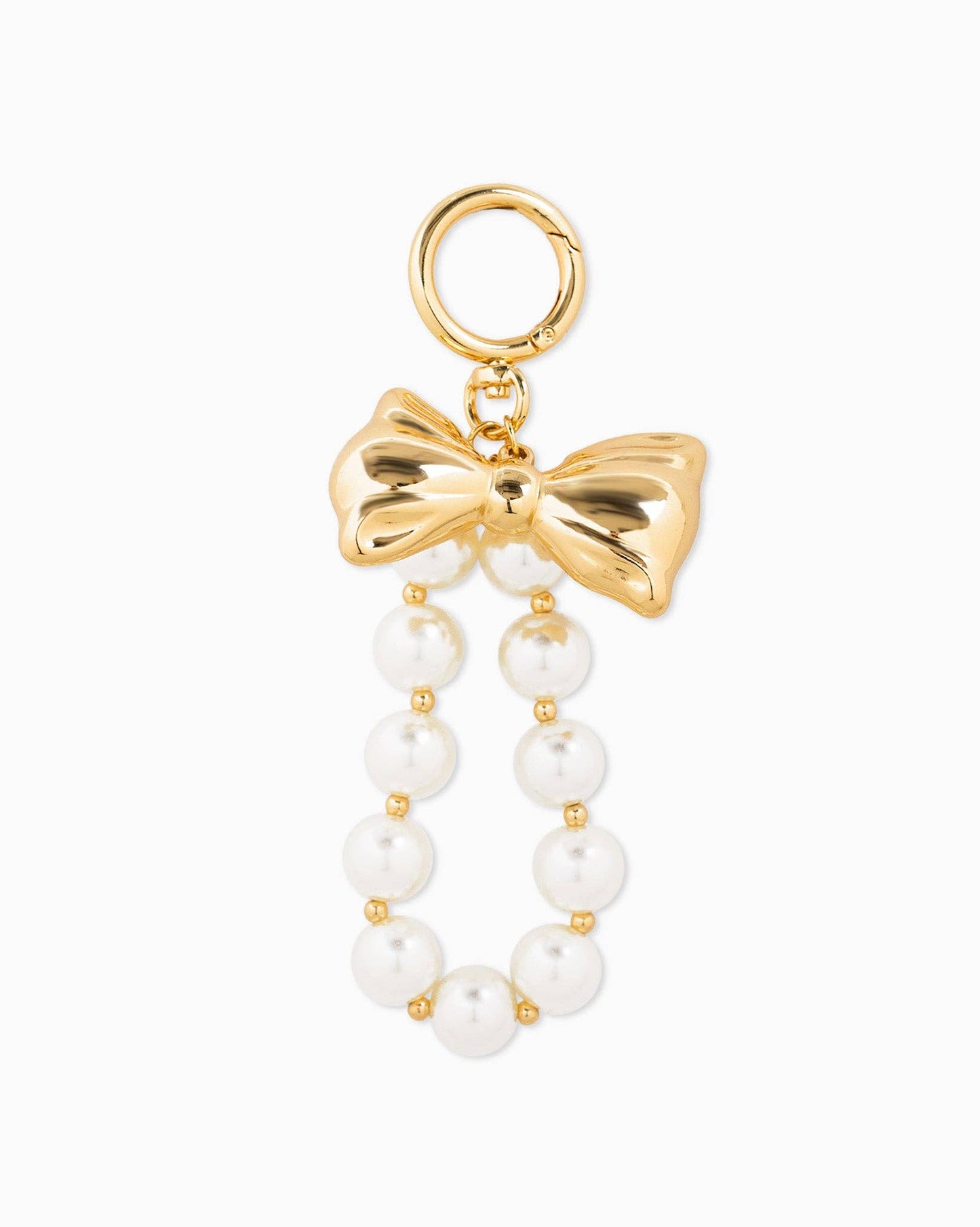 Puffy Bow Bag Charm - Gold