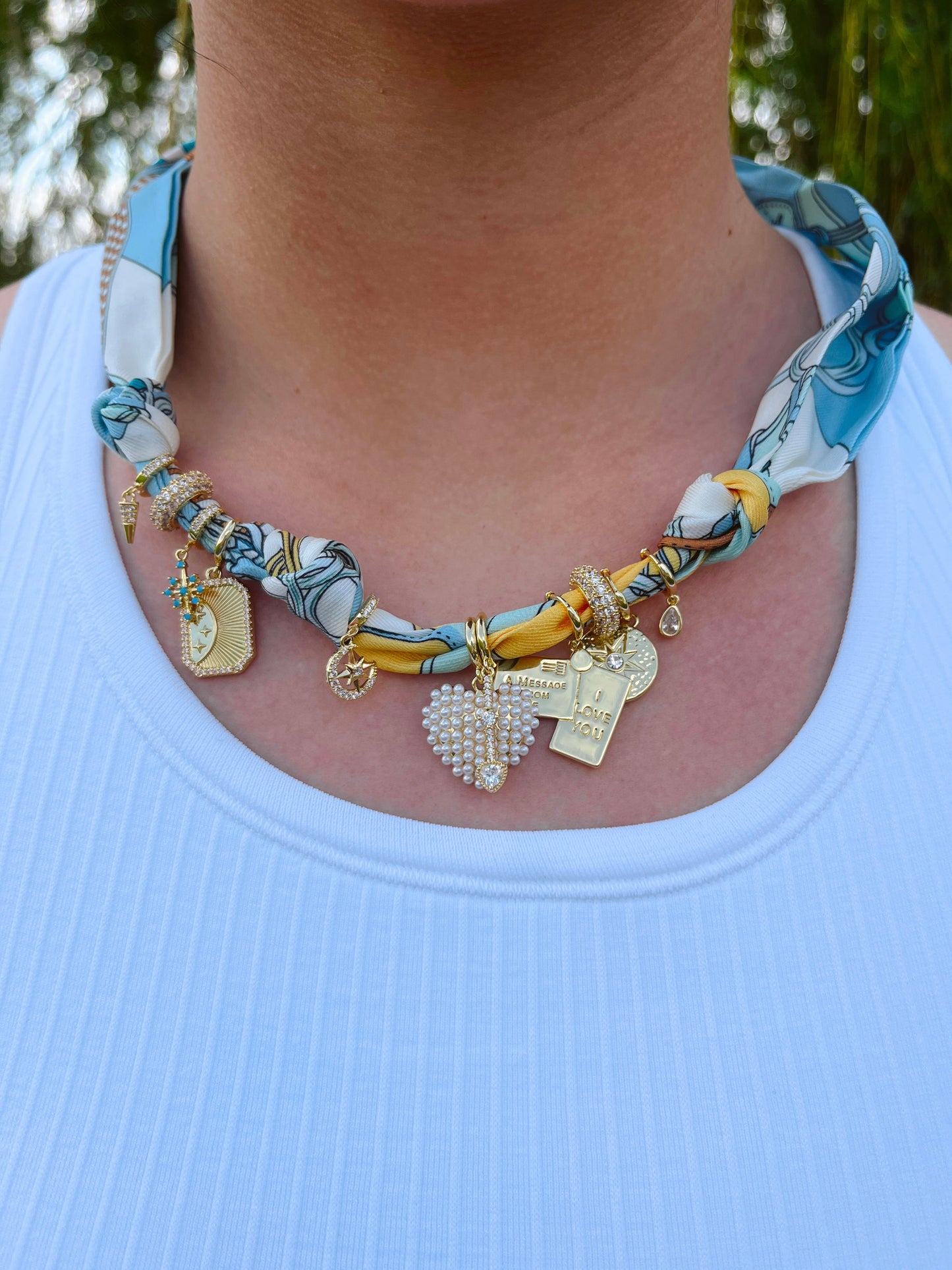 Blair Multi Charm Scarf Necklace
