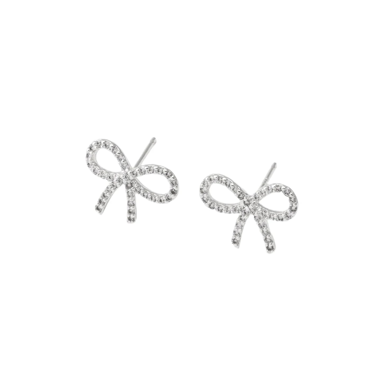 Mini Bow Studs - Silver