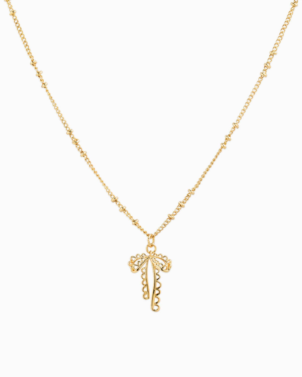 Lace Bow Ball Station Necklace