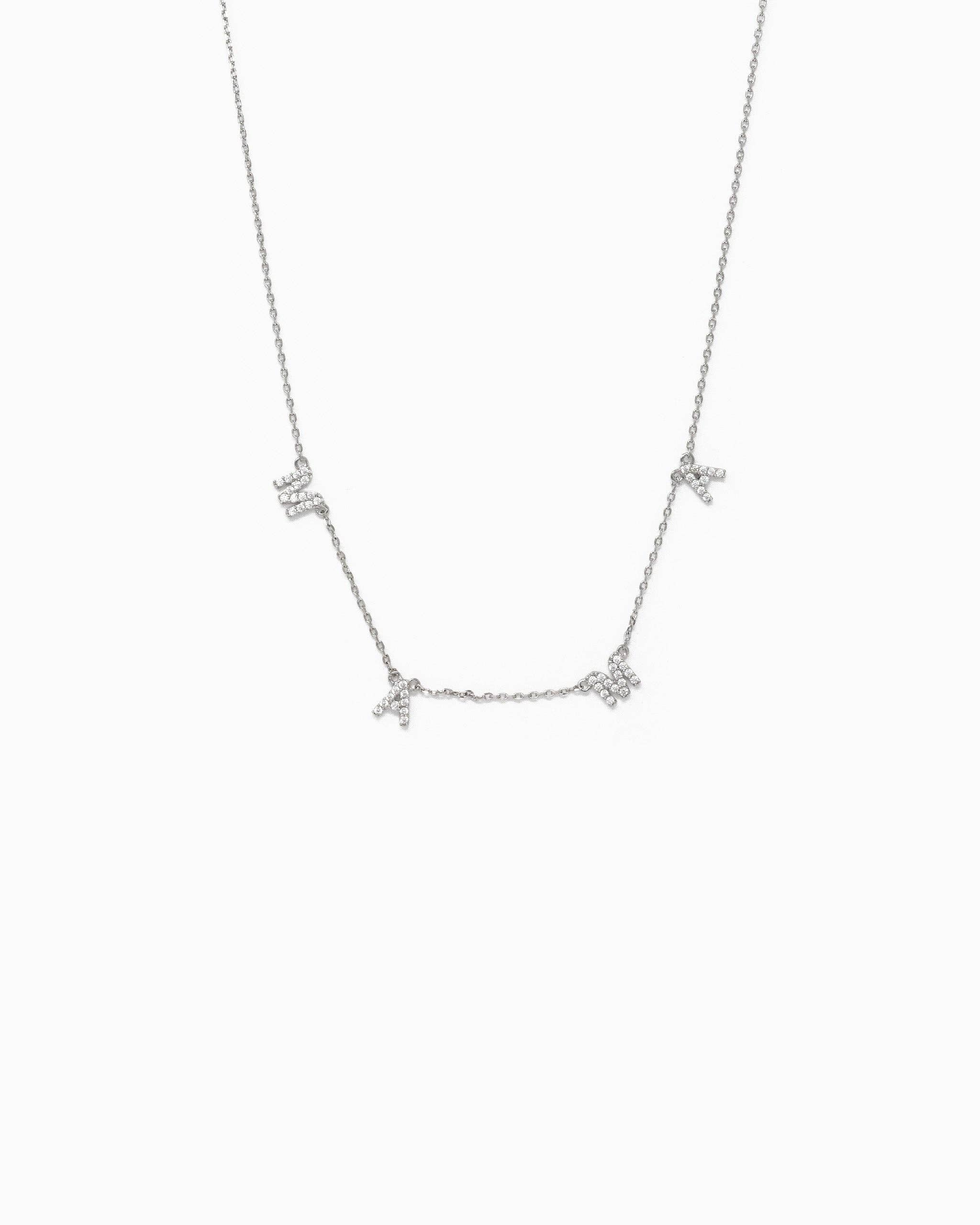 MAMA CZ Letter Station Necklace