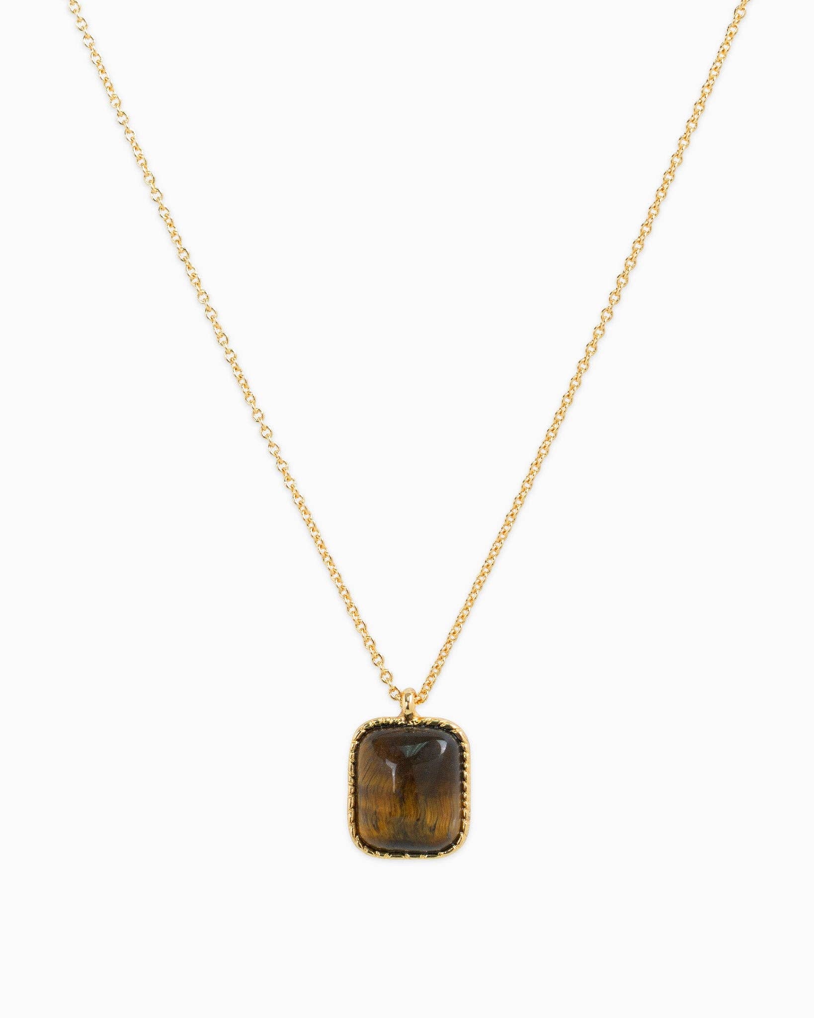 Square Semi Precious Stone Necklace