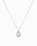 Oval Frame Minimal Pearl Necklace