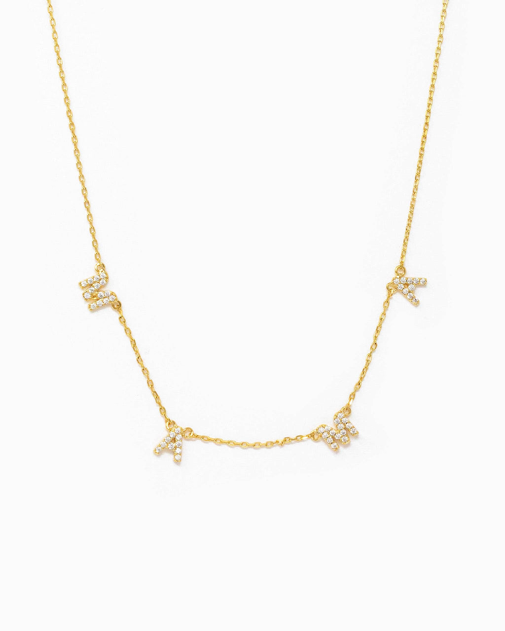 MAMA CZ Letter Station Necklace