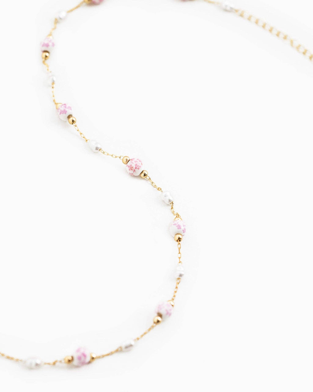 Vintage Essence Gold Necklace - Blush