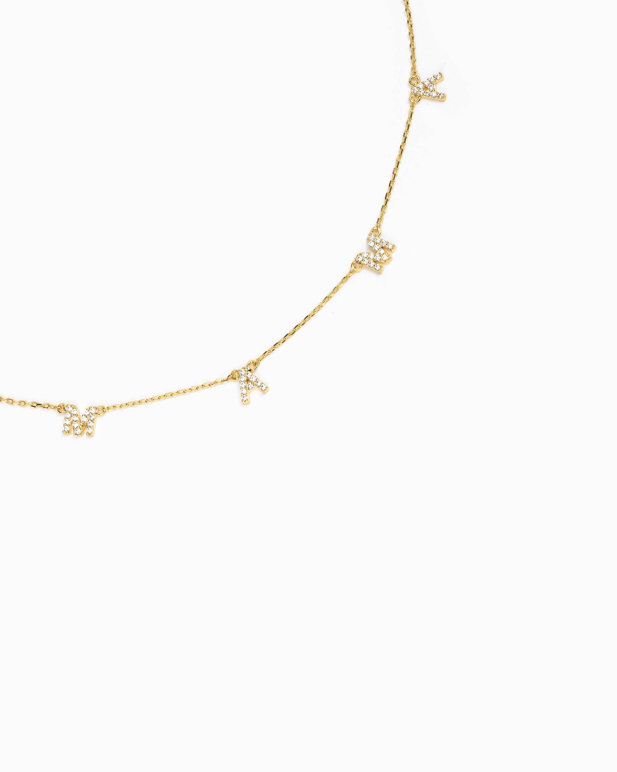 MAMA CZ Letter Station Necklace