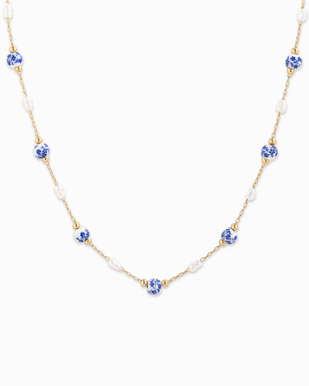 Vintage Essence Gold Necklace - Blue