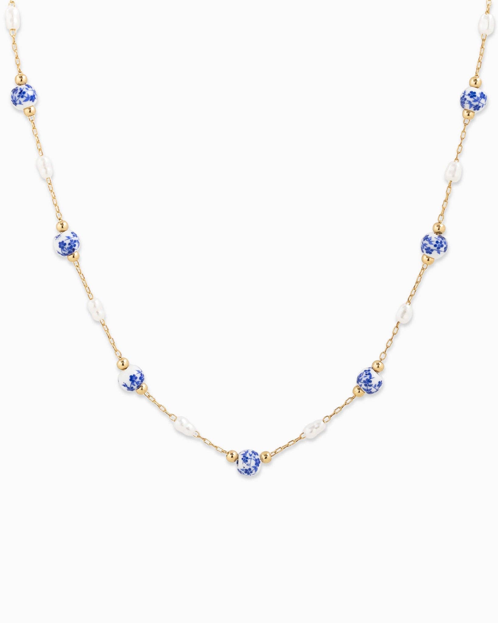 Vintage Essence Gold Necklace - Blue