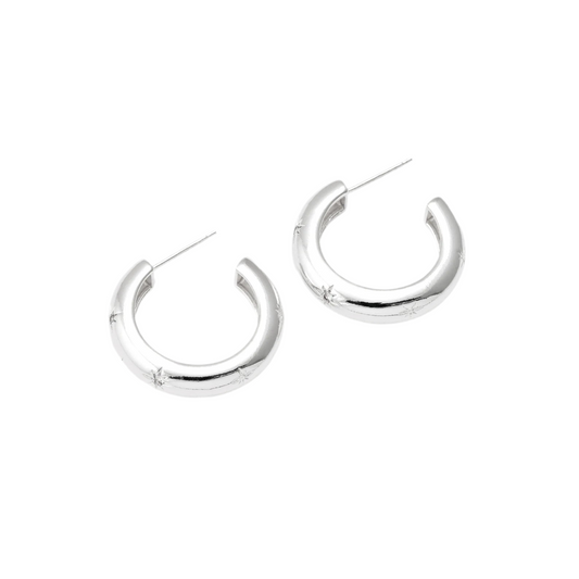 Celeste Hoop Earrings - Silver