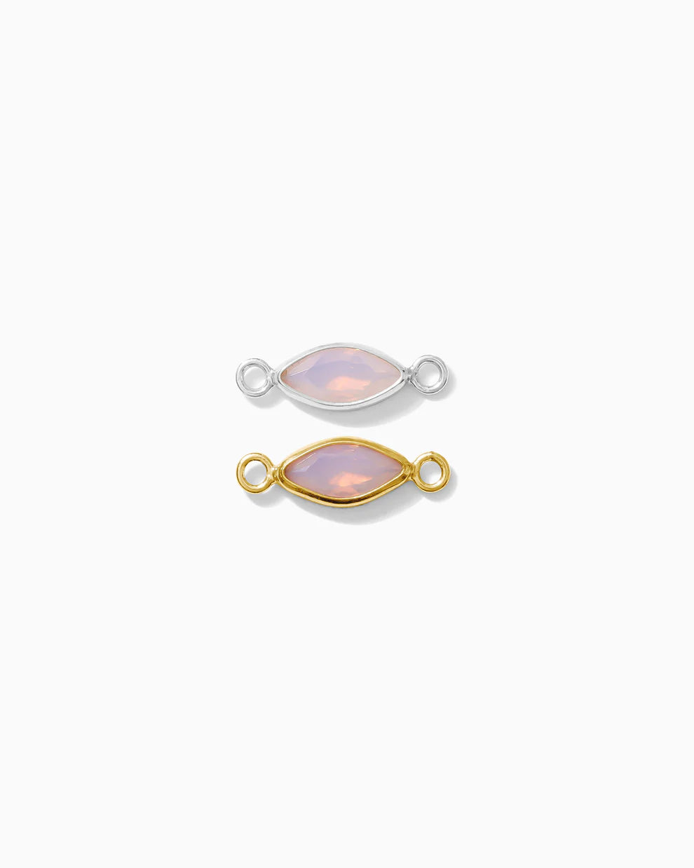 3mm Pink Opal Marquise Connector - Permanent Jewelry