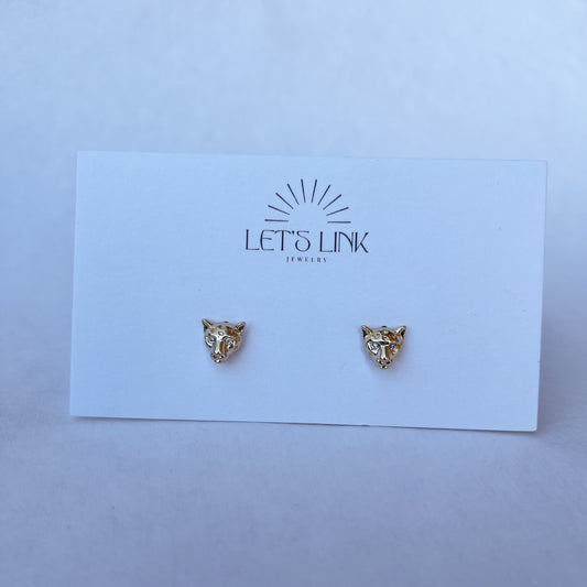 Tiger Stud Earrings - Gold