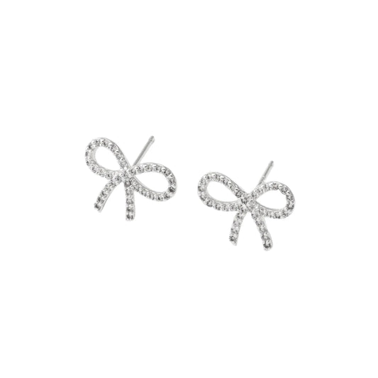 Mini Bow Studs - Silver