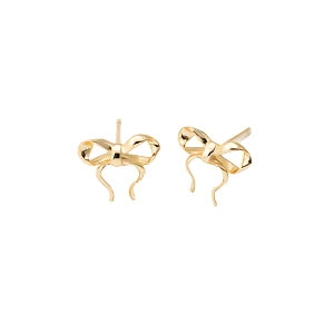 Bow Stud Earrings - Gold